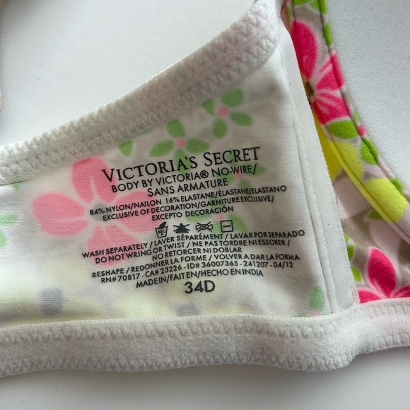 Victoria's Secret Women’s No Wire Floral Bra 34D - Picture 5 of 5